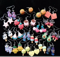 s925 creative personality funny simulation fruit ice cream candy biscuit earrings sweet lovely food play ear clip female
