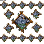 Нашивки для одежды Prajna, 10 шт., с вышивкой в виде горы