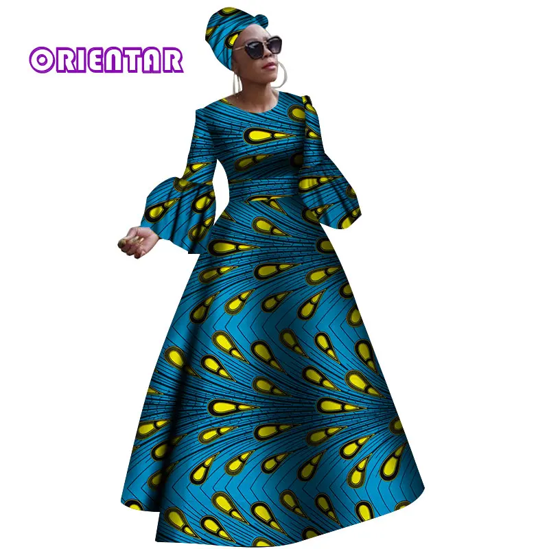 Autumn African Dresses for Women African Dashiki Riche Dress Women Africa Long Sleeves Party Dress Gown Plus Size WY2868