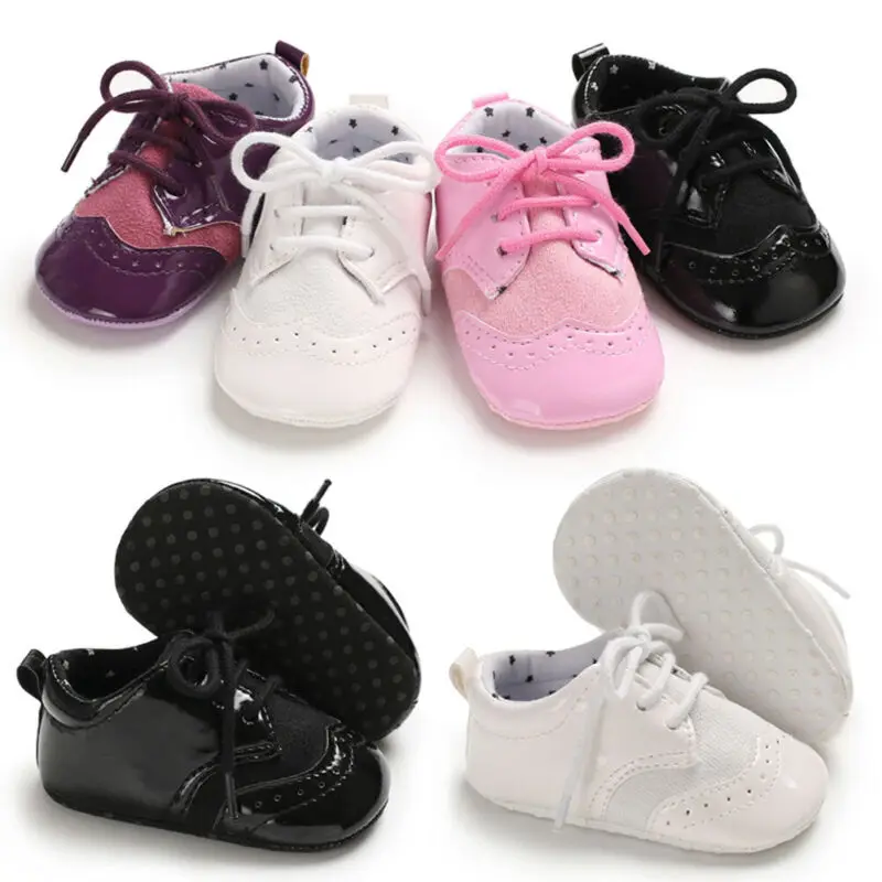 Newborn Baby Girl Boy Anti-slip Leather Christening Pram Shoes Soft Sole Sneaker Autumn Winer Casual | Детская одежда и обувь