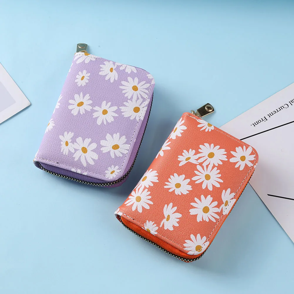 

Fashion Women Long Zipper Fringe Female Money Credit Card Holder PU Daisy Flower Day Clutches Ladies Small Coin Purse