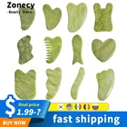 Массажер гуаша нефритовый, скребок из натурального камня для расслабления мышц и подтяжки тела