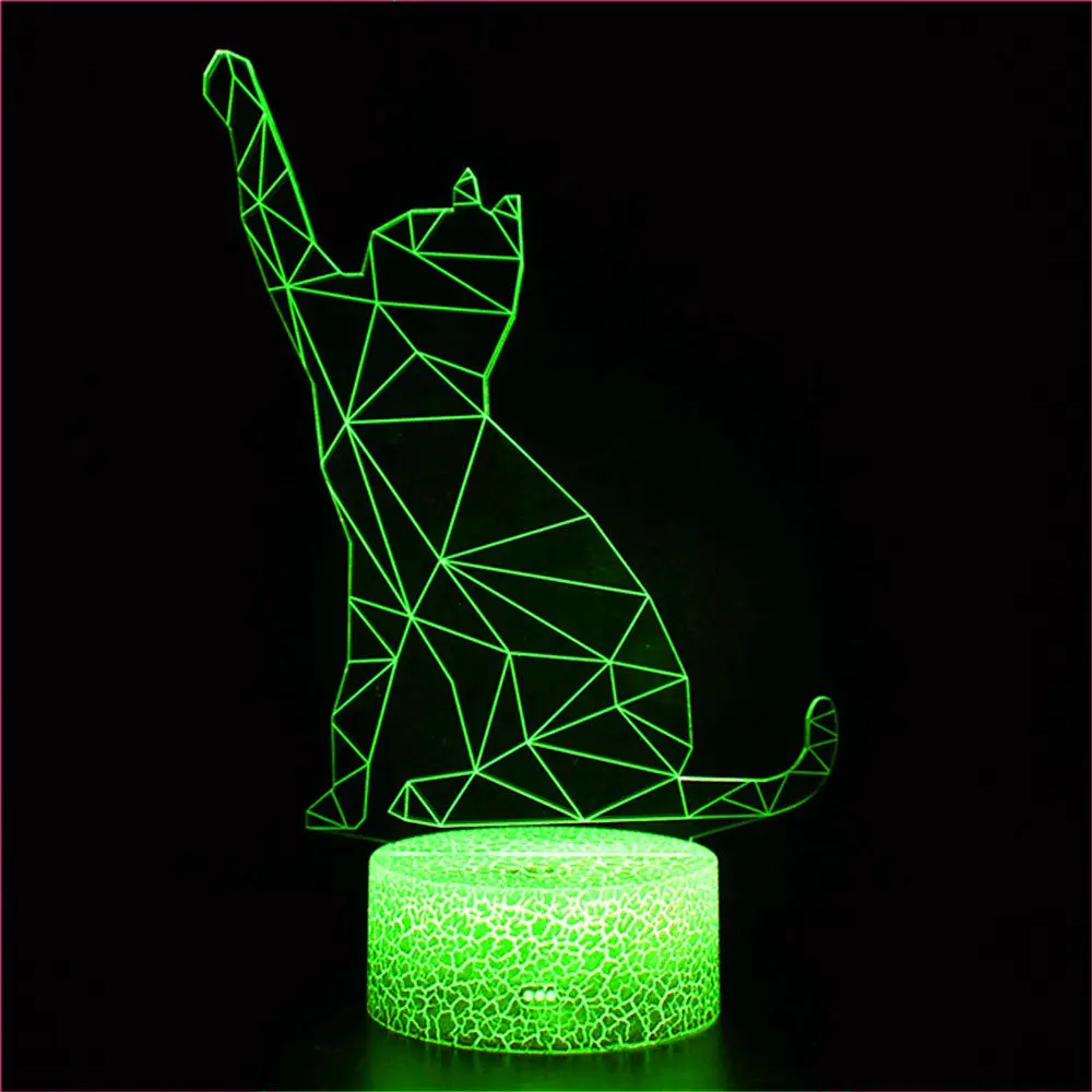 

Cartoon Cat 3D Nightlight USB Illusion Lamp Multicolor Touch Remote LED Luminaria Lampara Home Decor Kids Presents Drop Shipping