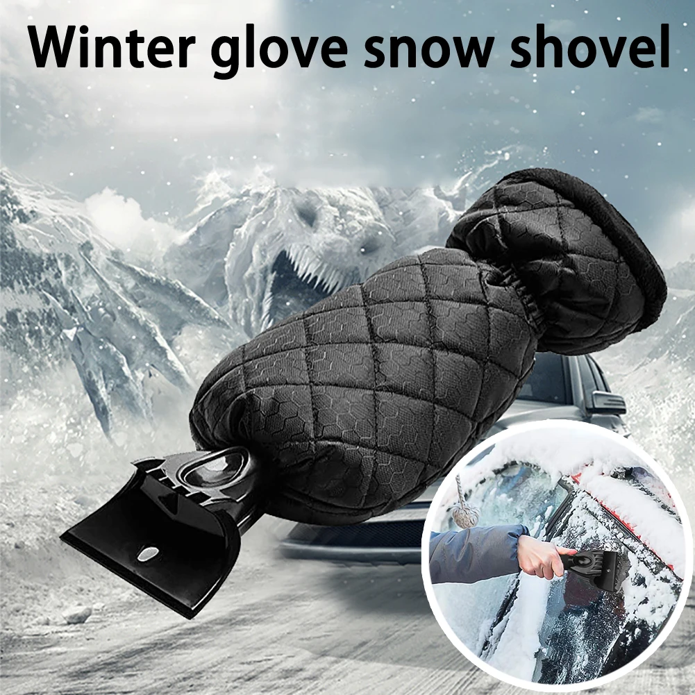 

1Set Car Windshield Ice Scraper Waterproof Gloves Snow Shovel Brush With Warm Gloves Snow Removal Tools For Car Cleaning