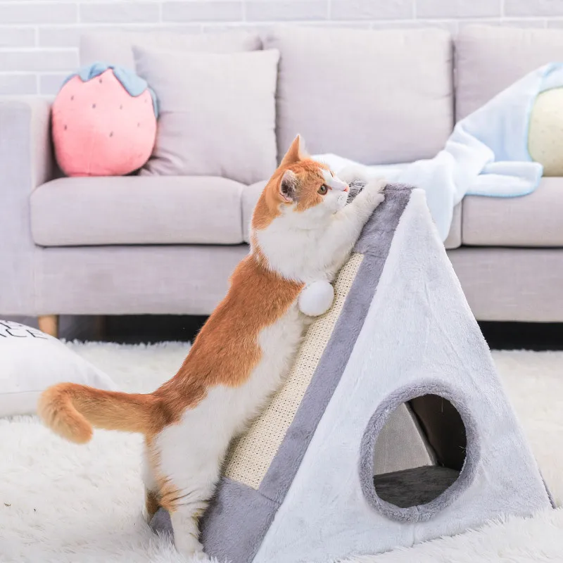 Забавные полочки для скалолазания кошачий домик Закрытая деревянная Когтеточка