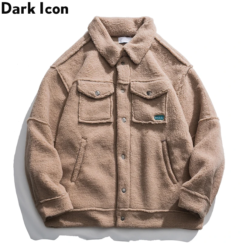 Темные иконы шерпа карманы Карго пальто для мужчин 2019 Зима Новая мода толстые