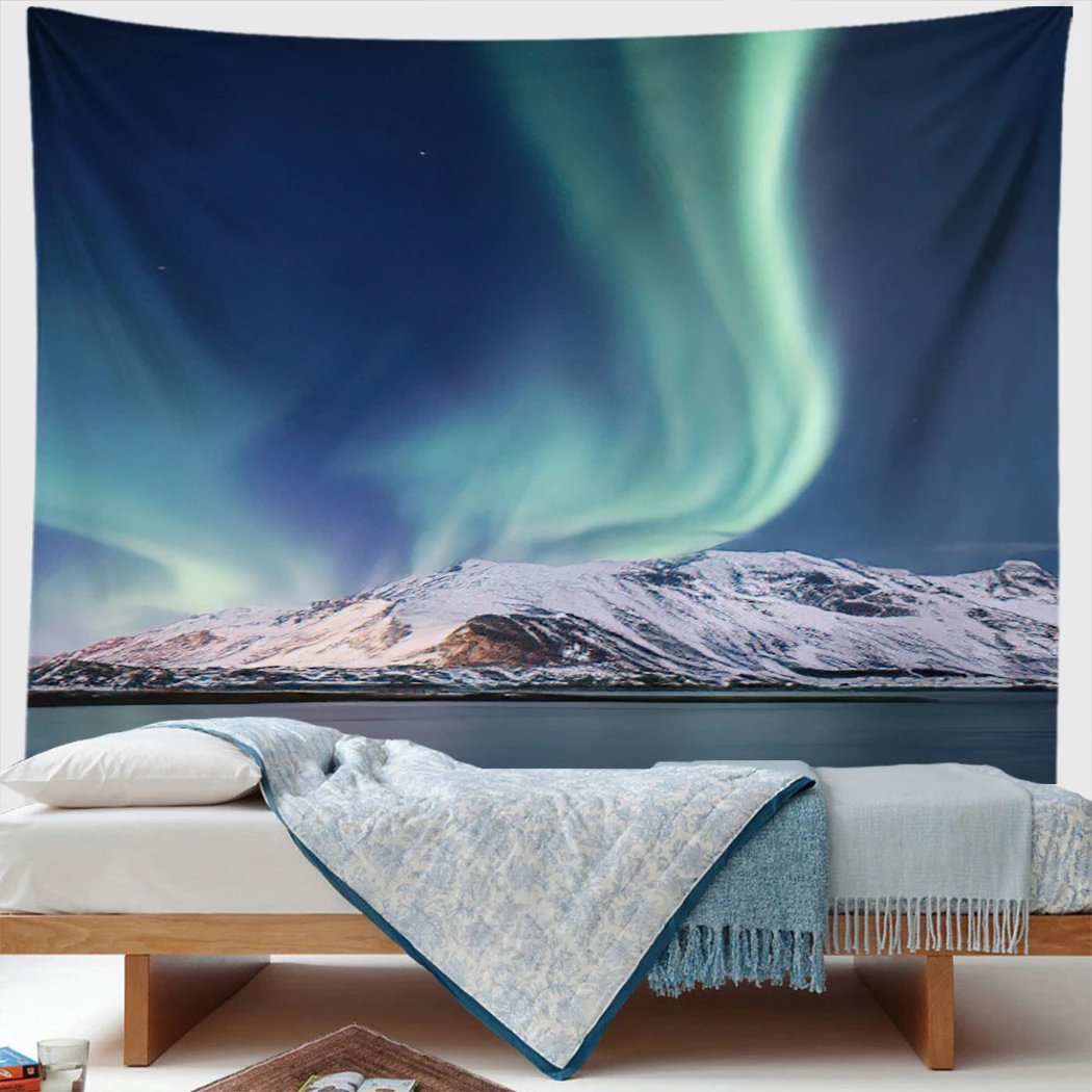 

Hot Air Balloon Mist Mountain Tapestry Natural Landscape Art Modern Wall Hanging Boho Home Deco Picnic Mat Carpet Beach Mat