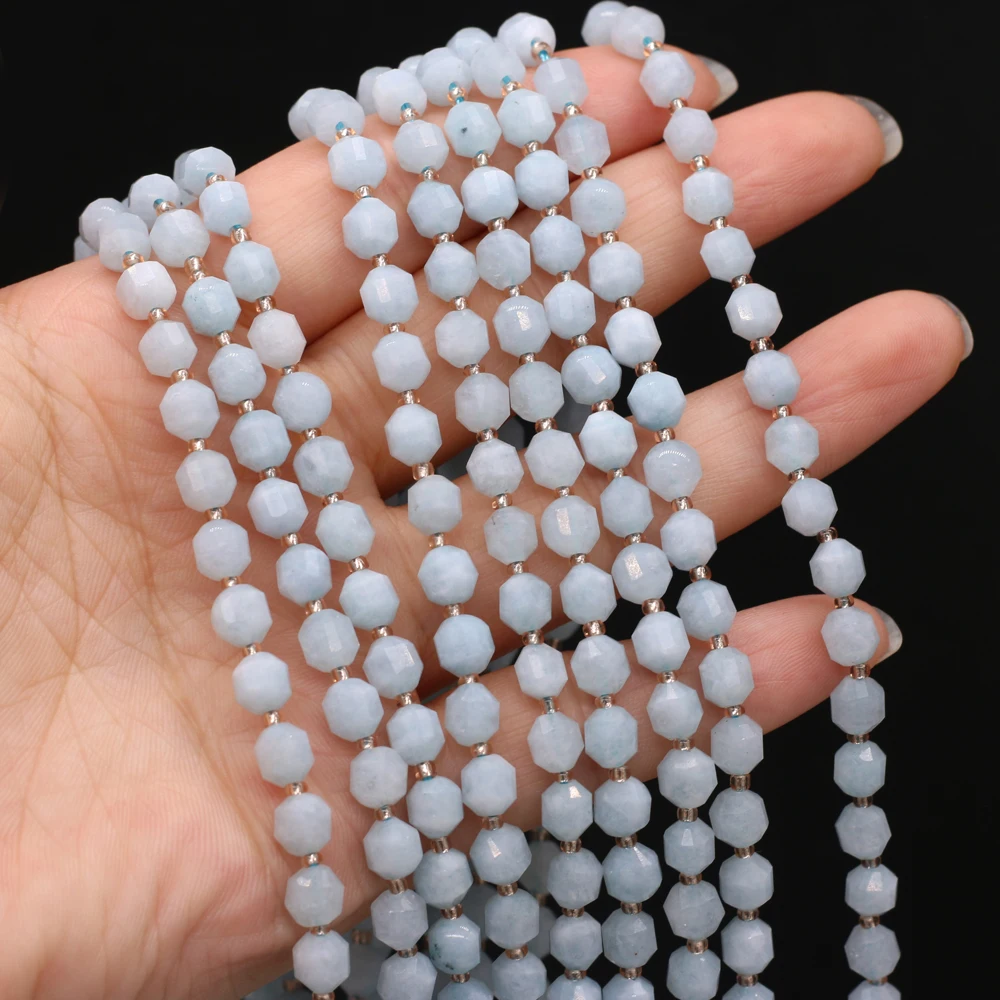 

Natural Semi-precious Stone Round Cut Bead Aquamarine Amethyst 6mmDIY for Making Jewelry Necklace Bracelet Accessories Gift 38cm