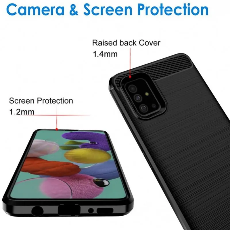 Чехол для Samsung Galaxy A51 A71 M40s противоударный силиконовый чехол из углеродного
