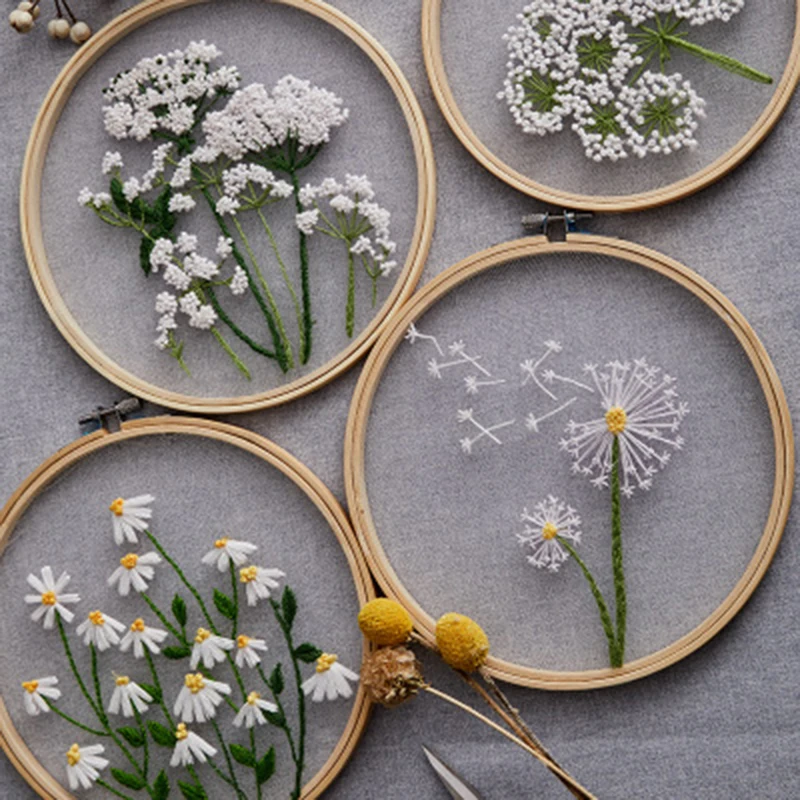 

Embroidery Kit with Instructions 1 Set Thread 1 Cloth Embroidery Hoops THIN889
