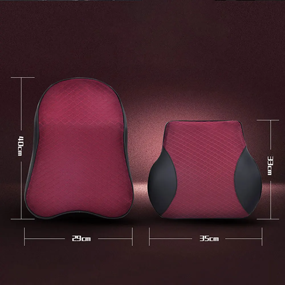 Автомобильная подушка для шеи 3D из пены с эффектом памяти искусственной кожи