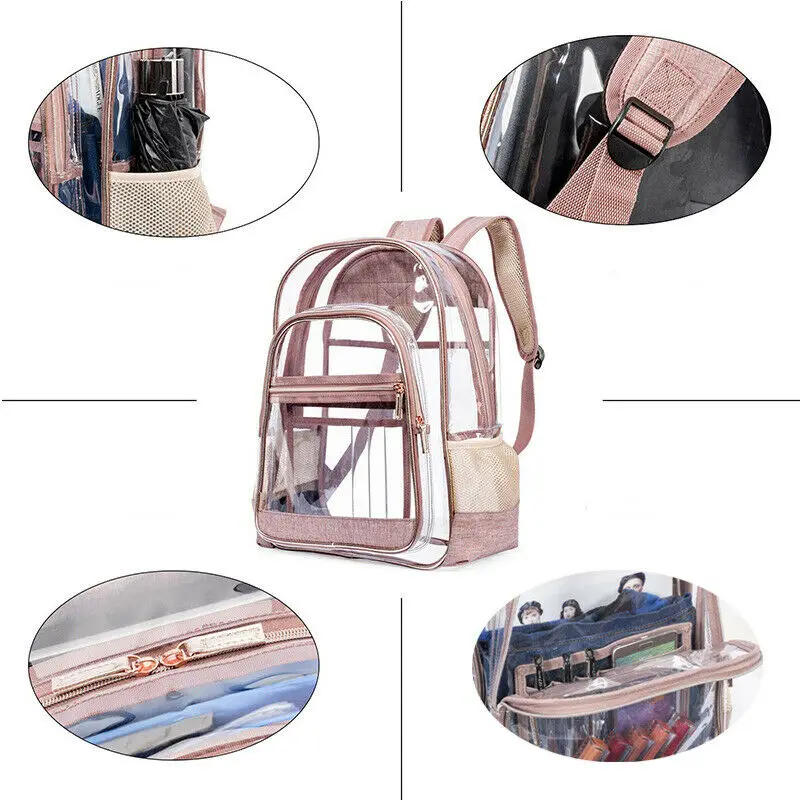 Женский модный прозрачный большой рюкзак из ПВХ водонепроницаемая сумка-книжка