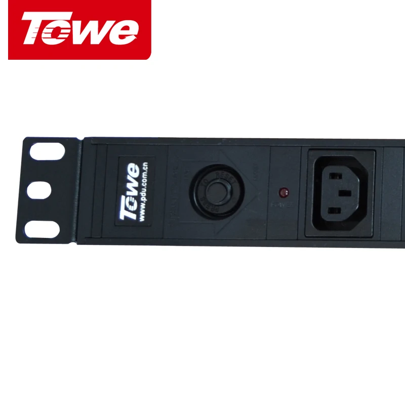 Блок распределения питания TOWE PDUs 19 дюймов EN10/I812P 10A 8 каналов IEC320 C13 с защитой от