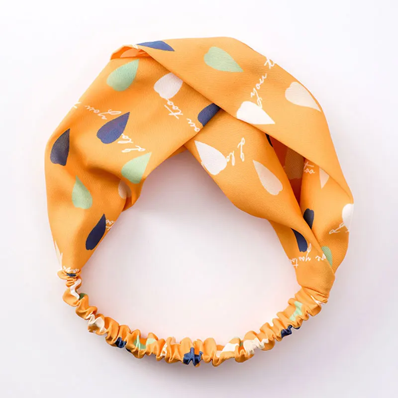 

Women Hair Accessories for Girls Fashion Headband Fabric Cross Knotted Bow Chiffon Floral Hair Band Korea Headdress ladies Hoop