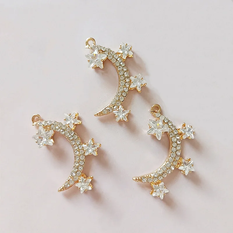 Подвеска из металлического сплава в виде луны и звезд 10 шт. 21x33 мм | Украшения