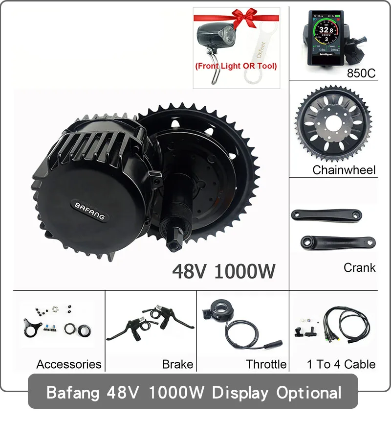 Bafang BBSHD 48V 1000W MMG320 M615 16Ah Li-Ion Батарея 8FUN Средний диск центральный мотор для электрического велосипеда, фара для электровелосипеда в Conversion Kit