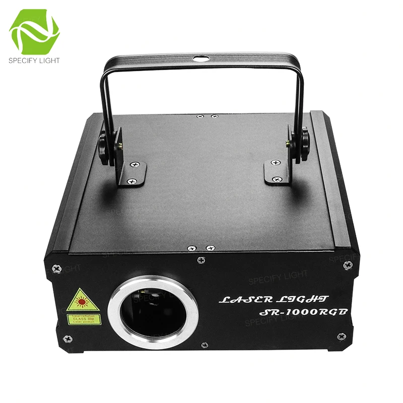 DMX 512 2D + 3D многоцветный 1 Вт RGB лазерный светильник DJ сценический алюминиевый