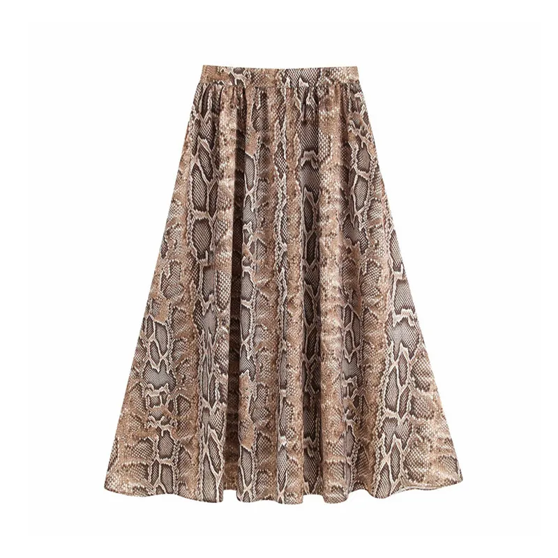 Элегантный Ретро змеиный принт асимметричный дизайн женская юбка 2019 модные