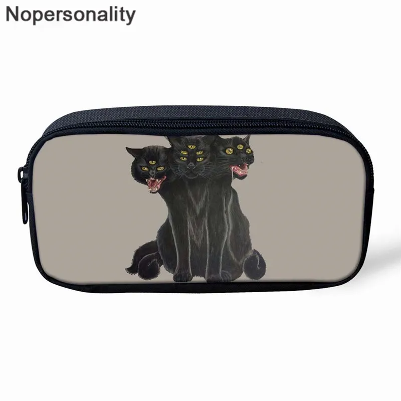 Nopersonality черная кошка печать Большая емкость школьная сумка для подростка Девочки Мальчики 3 шт./компл. Детский Школьный Рюкзак Школьная Сумка - Цвет: LH1064K