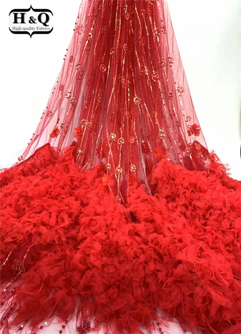 Африканская французская Тюлевая Кружевная Ткань 5 ярдов 2021 Высококачественная 3D