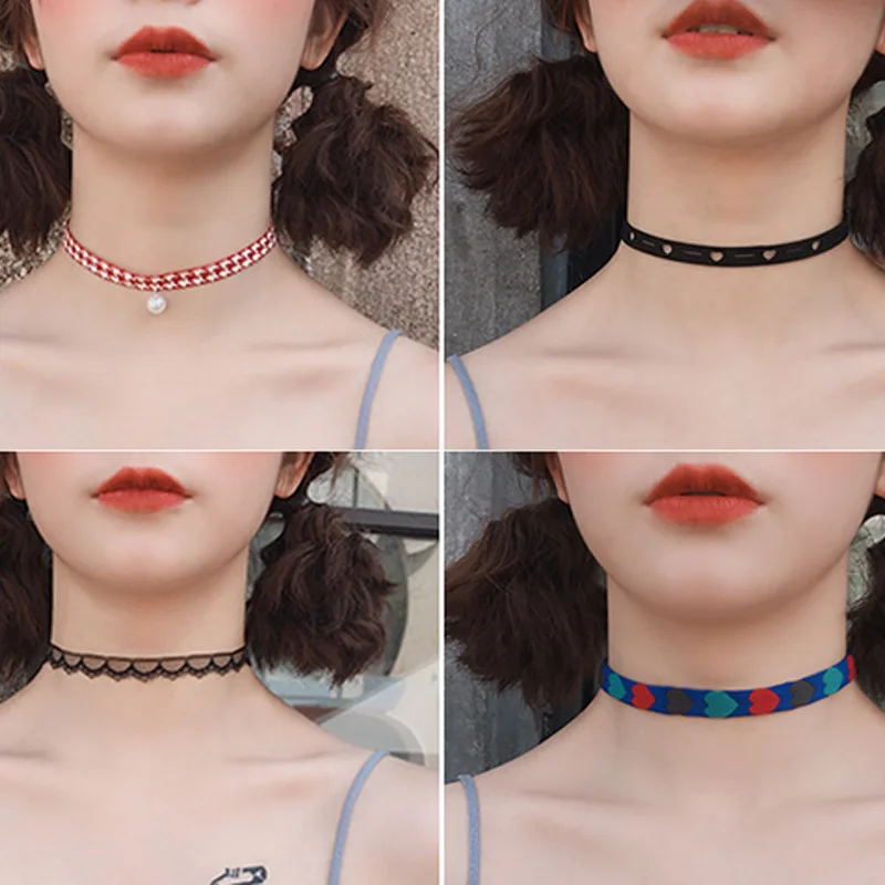 Фото DoreeBeads Новинка, модное ажурное ожерелье в виде сердца, кружево, в клетку, с искусственным жемчугом, колье-чокер для женщин и девочек, милые веч... №3