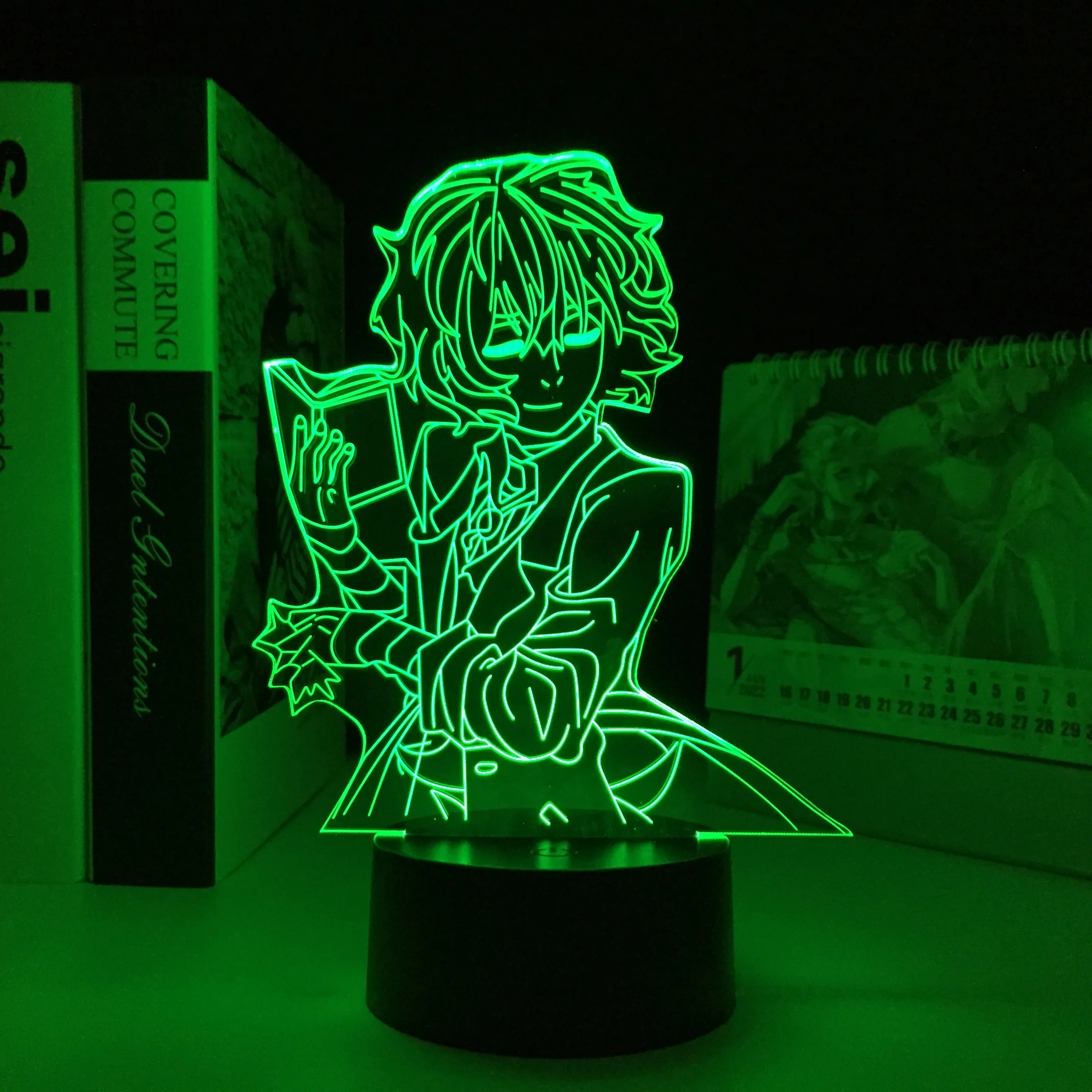 Anime BUNGO STRAY DOGS DAZAI BOOK 3D LED Lamp For Bedroom Decoration Nightlights Illusion Color Changing Table | Лампы и освещение