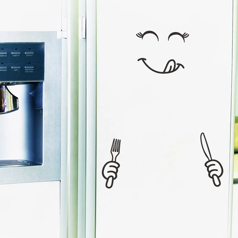 Новинка 4 вида наклеек на стену с изображением смайлика счастливое вкусное лицо