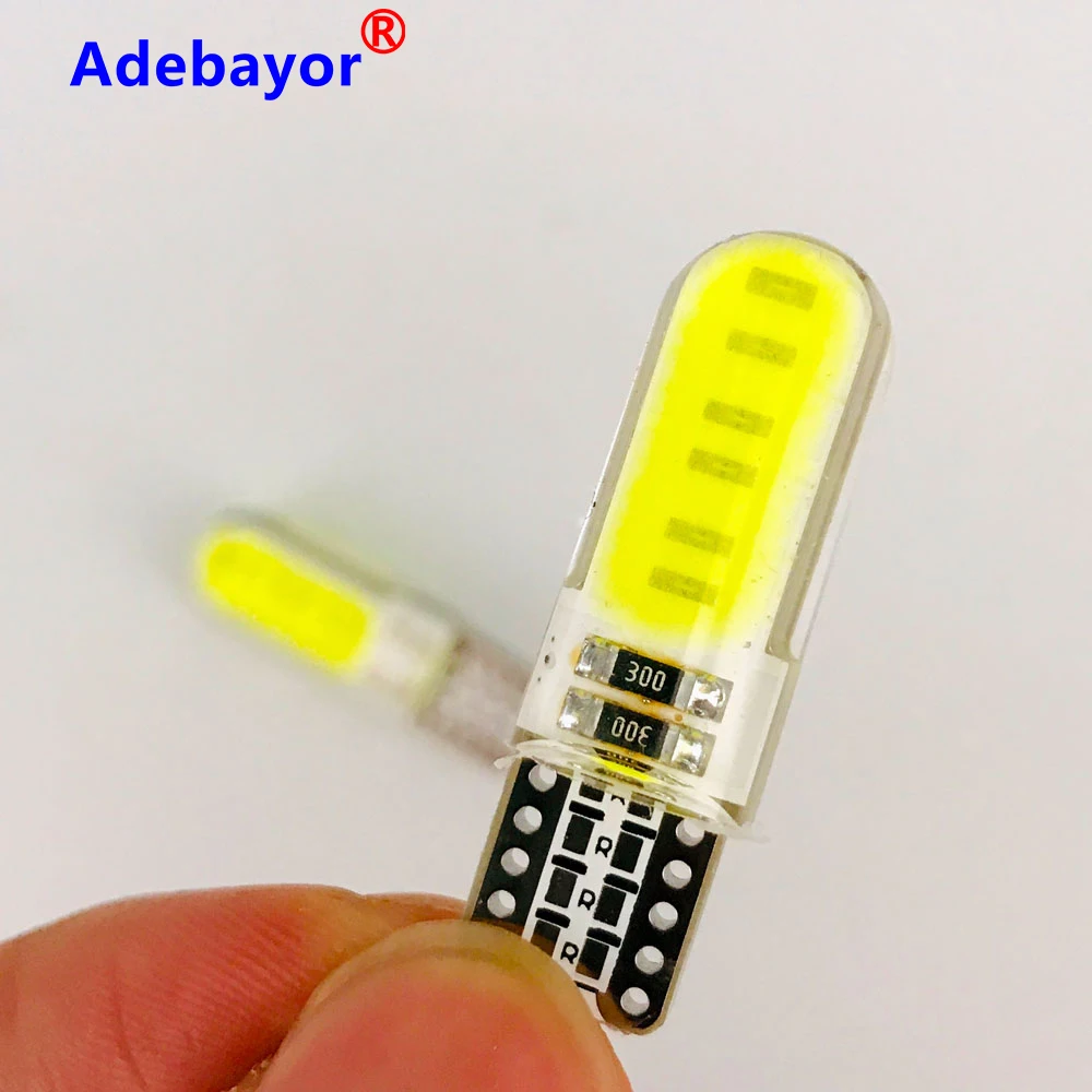 100 шт. автомобисветильник светодиодсветодиодный лампы T10 W5W COB с силиконовым гелем