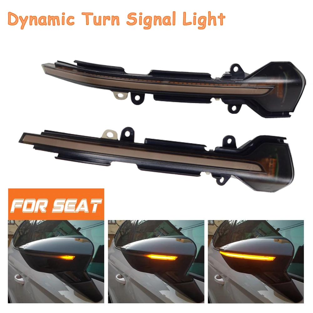 

2pcs Dynamic Rearview Mirror Blinker Turn Signal LED Light For Seat Leon III 5F 2013-2018