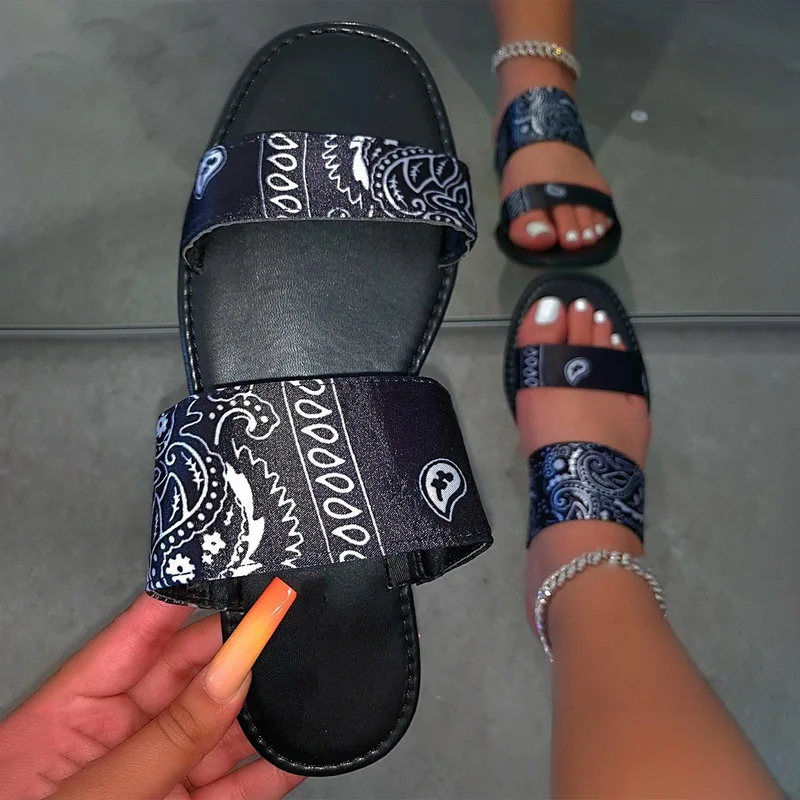 2020 летние тапочки Женские сандалии без шнуровки с двумя бантиками на плоской