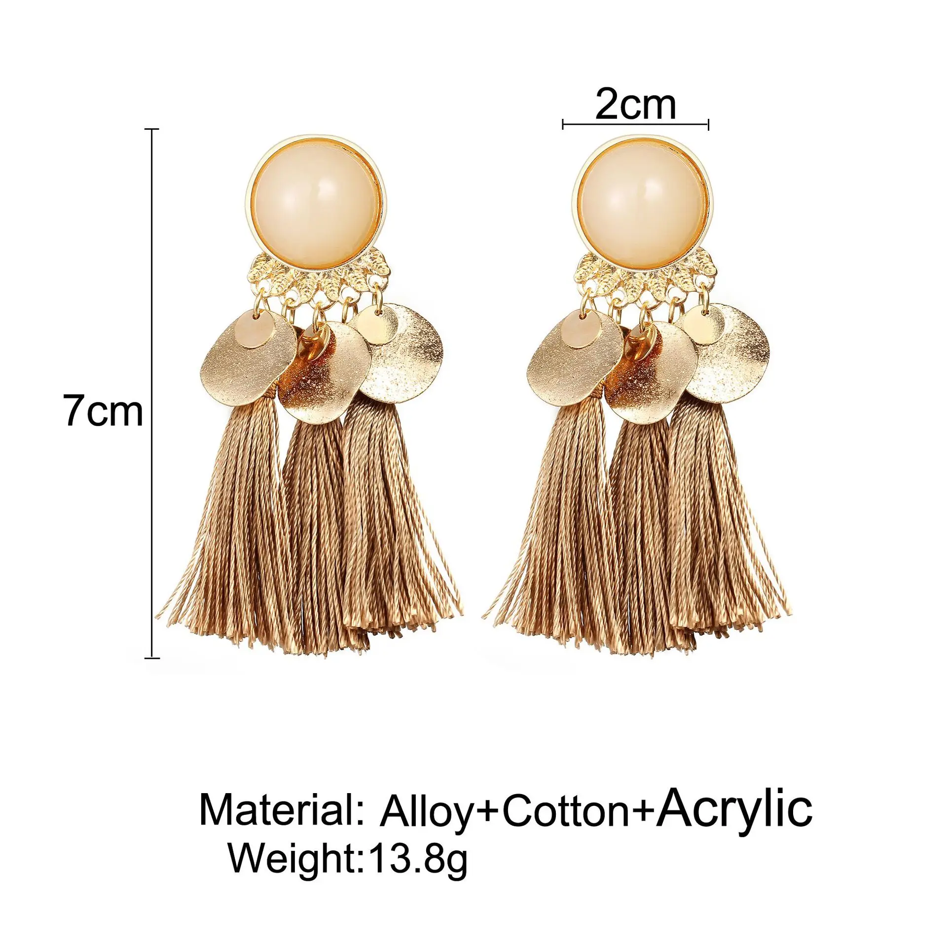 Европа и США Горячие преувеличенные сплав смолы серьги с кисточками в богемном