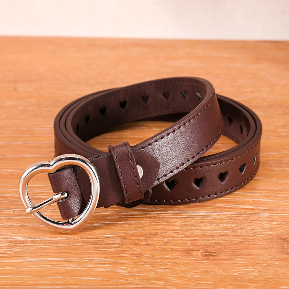 

Vintage Waist Strap Fashion Heart Pin Buckle Faux Leather Belt Women Waistband cute Heart-shaped thin belt punk fashion belts