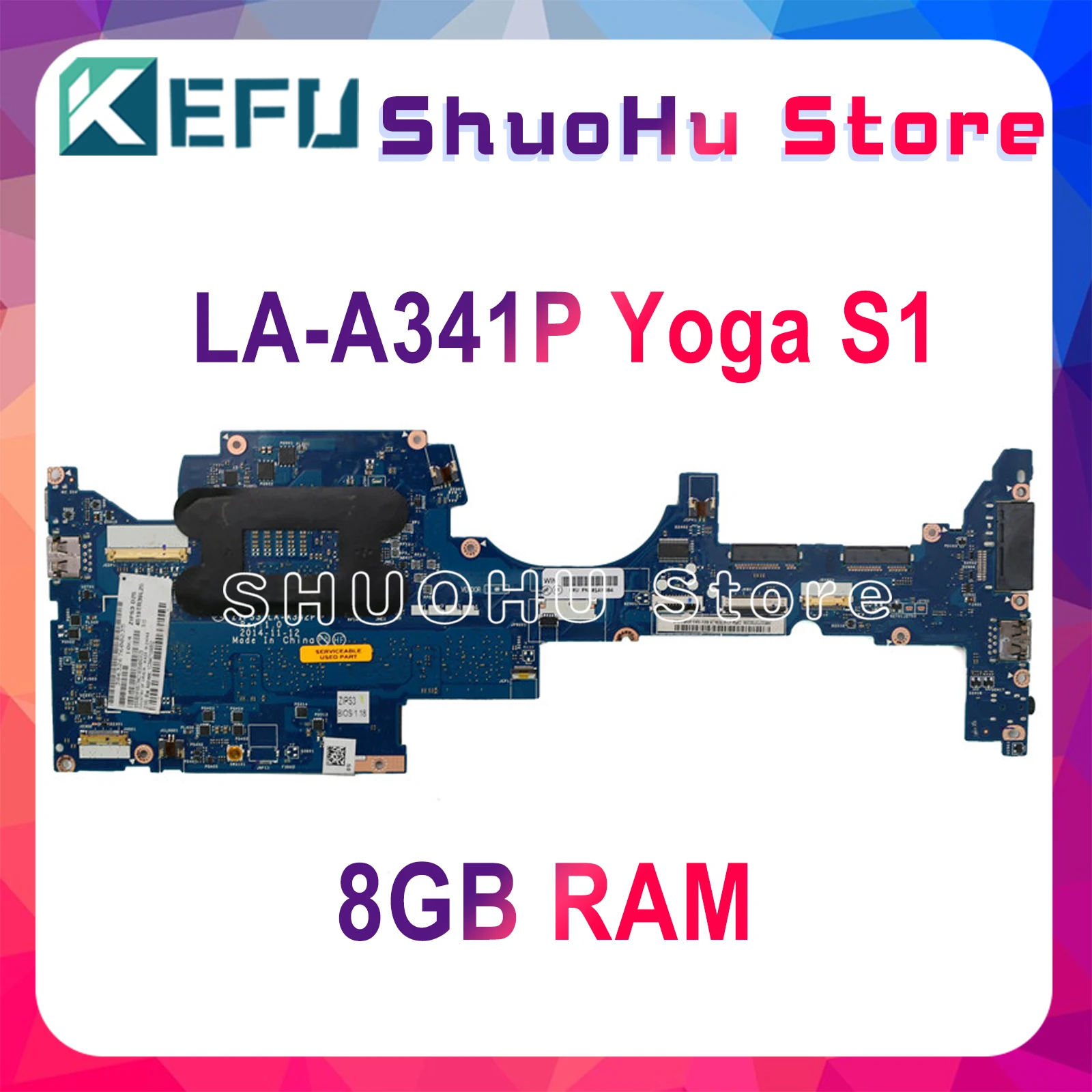 kefu la a341p motherboard for for lenovo thinkpad yoga s1 laptop motherboard zips1 la a341p i5 4200u 8gb ram 100 test original free global shipping