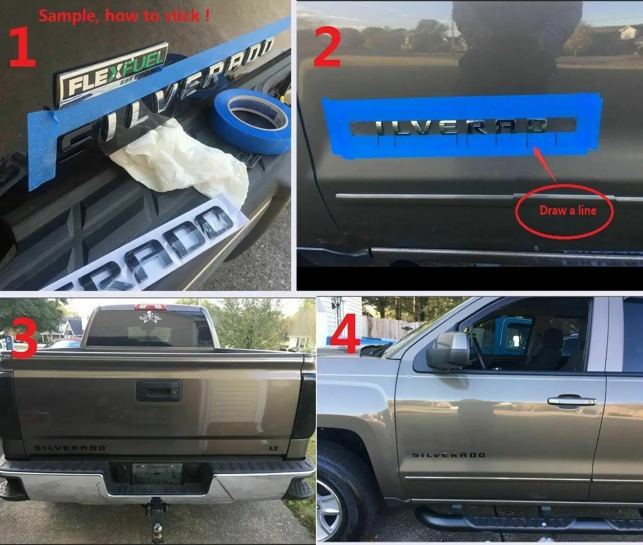 

2x OEM Chrome AVALANCHE Fender Emblem Tailgate Nameplate Badge for GM Chevrolet