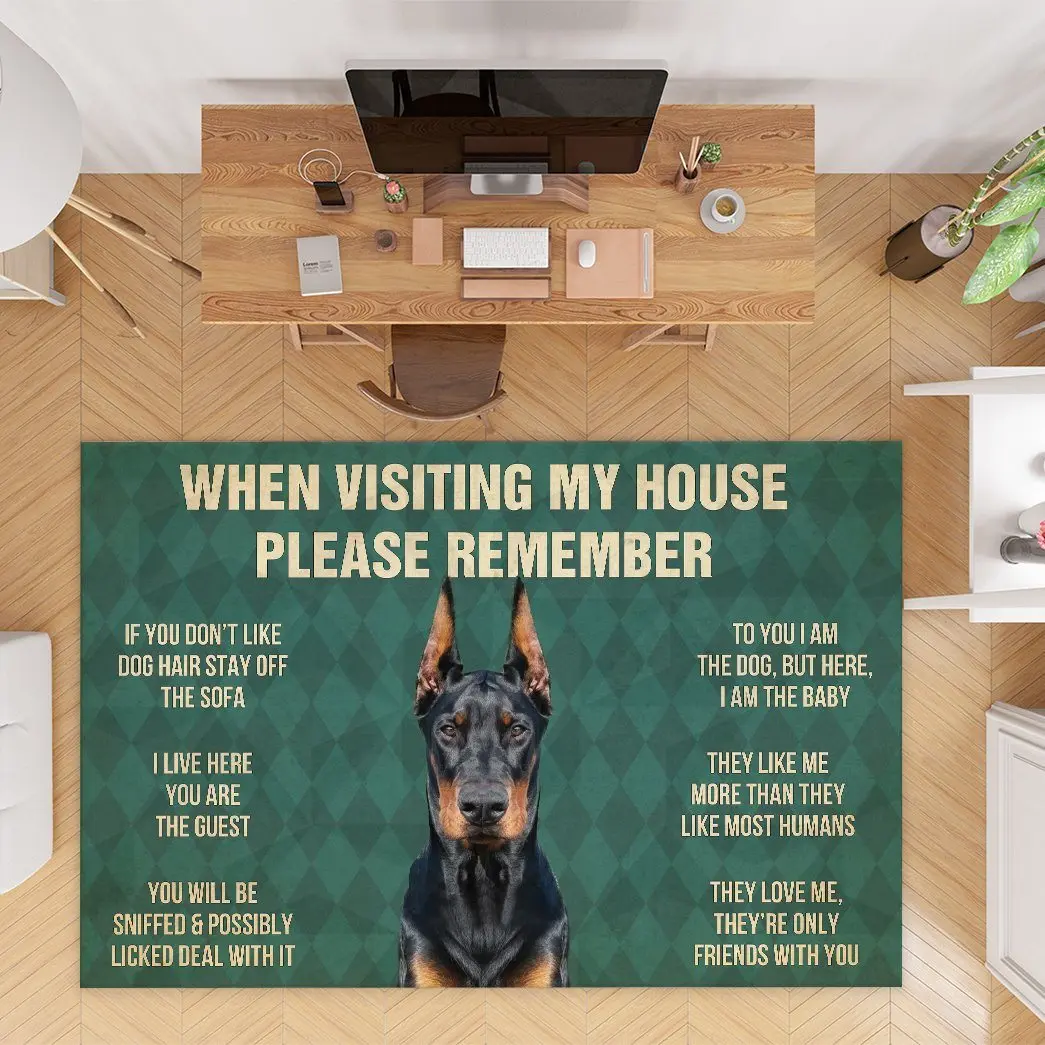 Коврик Dobermann Pinscher с собакой нескользящий мягкий ковер для столовой гостиной