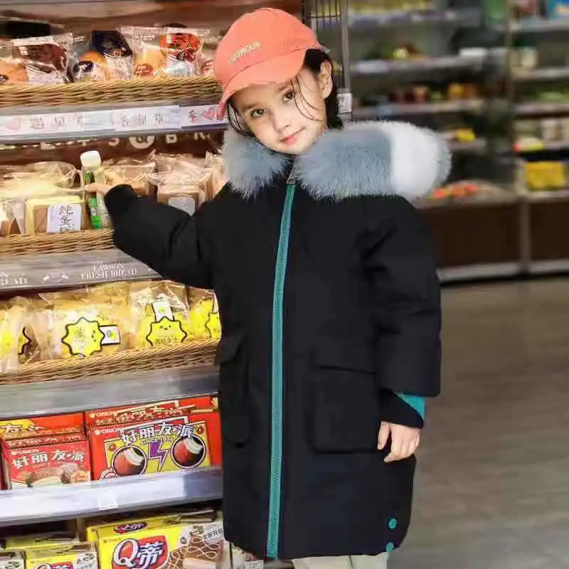 Детский пуховик Новая корейская утепленное платье для маленькой девочки одежда