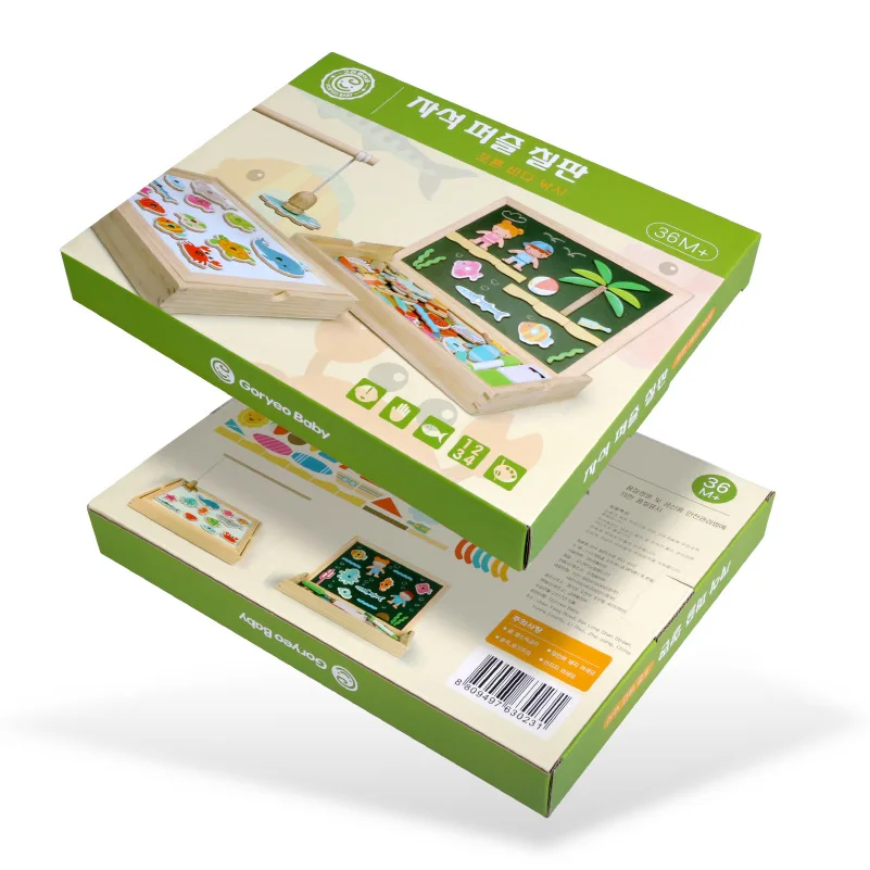 

High-Quality Wooden Toys Multifunctional Drawing Board Cartoon Undersea World Magnetic Fishing Games Kids Educational Toys