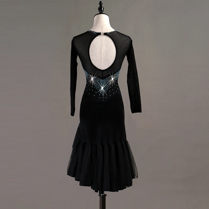 Персонализация латинского танца платье девушки с длинными рукавами бальные