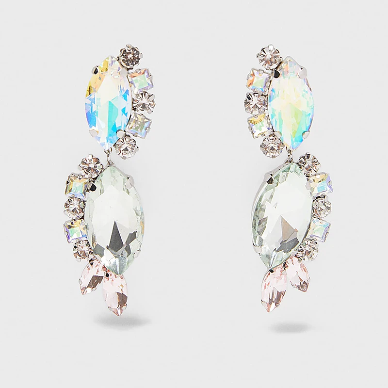 JURAN ZA, новая мода, геометрические висячие серьги с кристаллами,, Boho, ручной работы, висячие серьги для женщин, ювелирное изделие, подарок