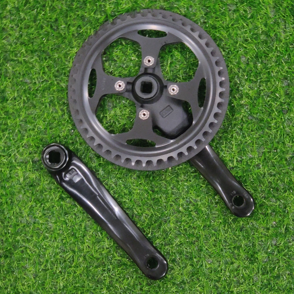 

48T 170mm 152mm Bicycle Crankset Single Speed Plastic Double Cover Crank Set Square Hole Folding Bicycle Sprocket wheel Parts