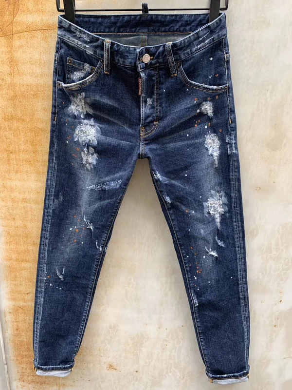 

NEW Men Jeans Ripped for Men Skinny DSQ D2 Jeans Pants Men Jeans Zipper Outwear Man Pants 1 order
