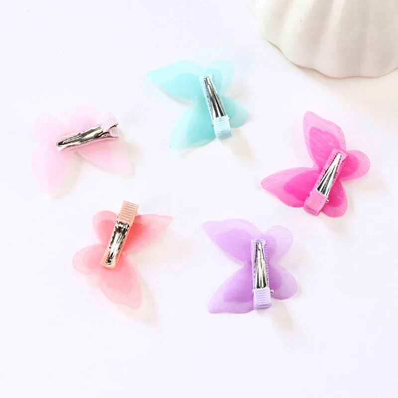 5 Pcs/lot Bow Butterfly Hair Clips Girls' Grips Kids Hairpin Headwear Fashion Accessories Candy Color | Детская одежда и обувь