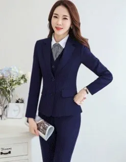 Office Ladies Pants and Blazers Spring Autumn Work Wear Pant Suit Women 2 Piece Set Pantsuit Slim Grey Red Purple Trouser Suits | Женская