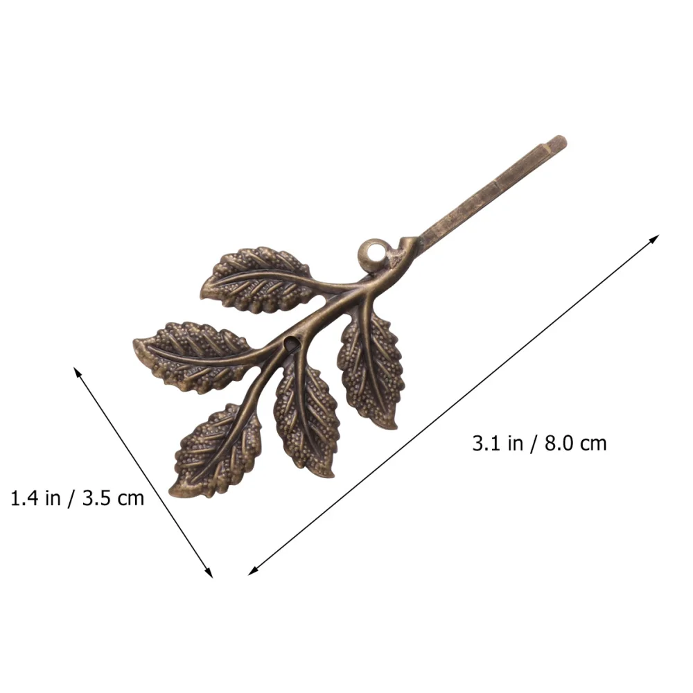 

10PCS Leaf Hair Clip Vintage Hair Pin Retro Bronze Bobby Pin Delicate Hair Ornament for Girl (1/2/3/4/5)