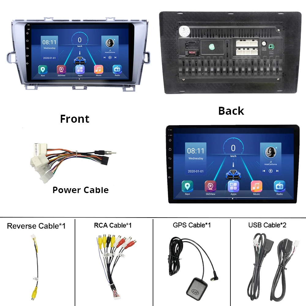 

9" IPS 2DIN Android 9.0 For Toyota Prius 2009-2015 Car Radio Navigation GPS Multimedia Video Player Stereo No 2Din DVD BT RDS FM