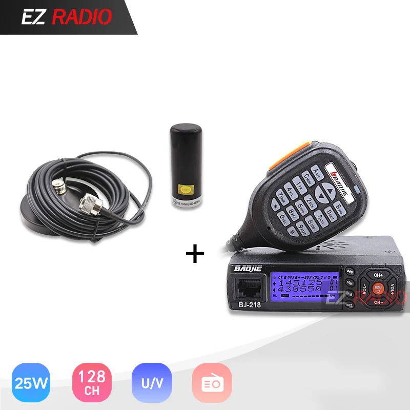 BJ-218 VHF UHF Мобильная рация 10 км Z218 мини Автомобильная рация 10 км Двухдиапазонная рация 10 км профессиональная Автомобильная рация дешево - Цвет: mini antenna
