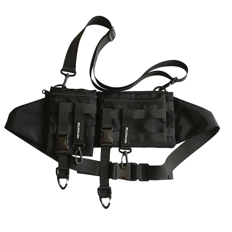 Techwear Multi-pocket Tactical Functional Waist Pack Casual Phone Pouch Outdoor Running Hip Hop Chest Rig Belt Bags Streetwear