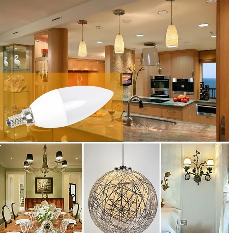 

10Pcs/lot E14 E27 LED Candle Bulbs AC 220V led light chandelier Candle lamp 7W 9W Lamp