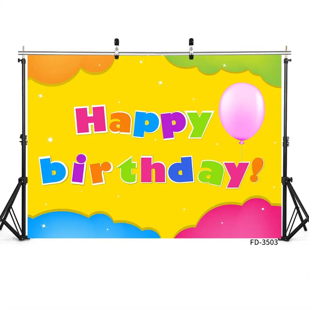 Виниловый фон для фотосъемки в фотостудии с изображением воздушных шаров на день
