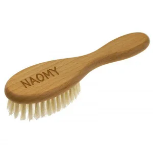 Персонализированная щетка для новорожденных, Мягкая шерстяная щетка для малышей, расческа для младенцев, массажер для головы, для детского душа и реестра, подарок